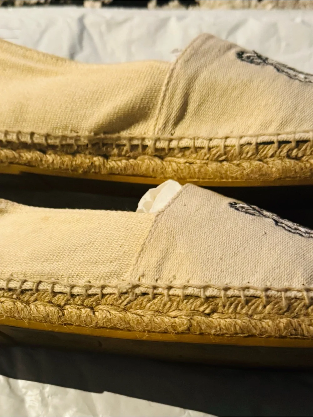 Kenzo Women’s Beige Embroidered Tiger Espadrilles size 41